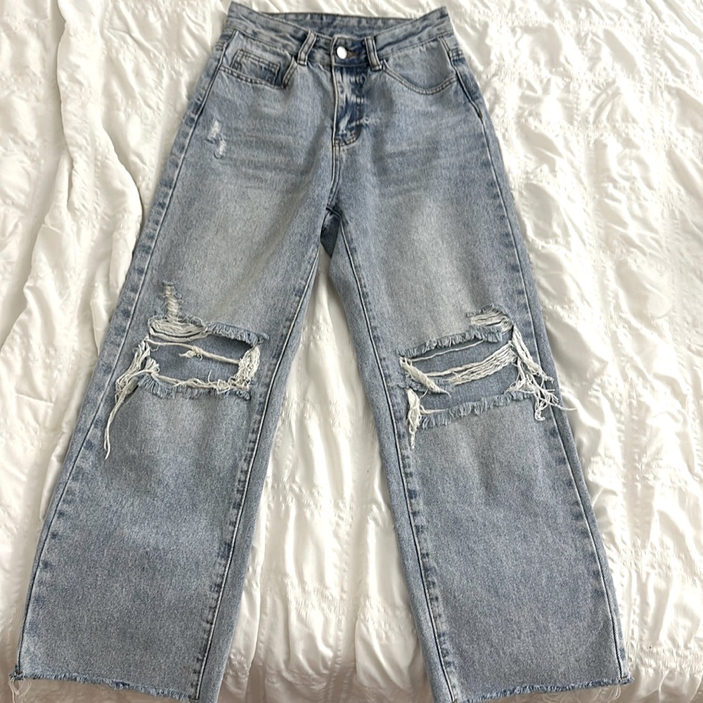 Ripped denim jeans